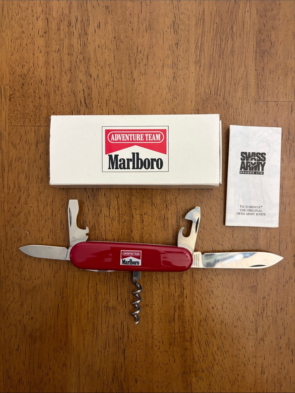 Vintage NEW Marlboro Adventure Team Red Swiss Army Multi-Tool Pocket Knife